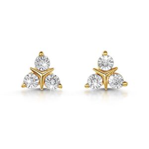 Tri-Cluster Diamond Stud Earrings