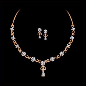 Vintage Swirl Diamond Necklace Set