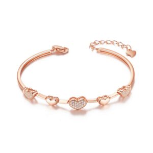Diamond Hearts Chain Bracelet