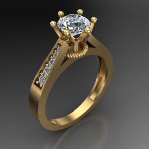 Classic Solitaire Diamond Ring with Side Stones