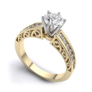 Vintage-Inspired Solitaire Diamond Ring
